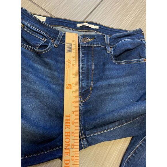 Levis 721 High Rise Skinny Big E jeans womens sz 31 distress medium wash stretch - Picture 4 of 11